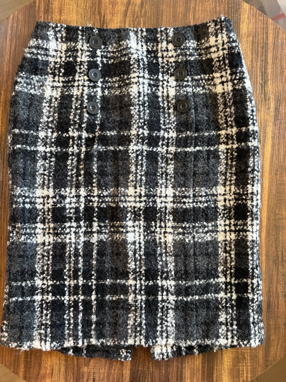 Halogen Black and White Plaid Peacoat-Style Jacket
